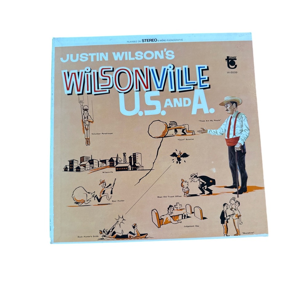 Justin Wilson Wilsonville U.S. and A. Vinyl Comedy Record Vintage